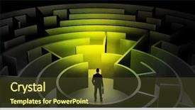  Presentation with maze - Theme with middle of a dark maze background and a tawny brown colored foreground