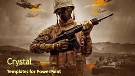  Presentation with sniper - Cool new presentation with middle of a war backdrop and a tawny brown colored foreground