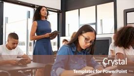  Presentation with middle school - PPT theme having middle of her high background and a violet colored foreground