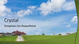  Presentation with country indonesia - Presentation theme having house clouds blue sky - country road in the middle background and a light blue colored foreground