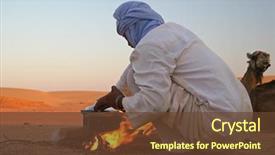  Presentation with dinner - Presentation with middle of the desert background and a tawny brown colored foreground