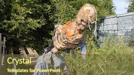  Presentation with skeleton - Theme having middle of the overgrown yard background and a tawny brown colored foreground