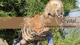  Presentation with skeleton - Slide deck featuring middle of the overgrown yard background and a coral colored foreground