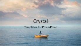  Presentation with lonely - Slide deck with middle of the sea background and a light blue colored foreground