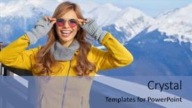  Presentation with mountains - Audience pleasing slide deck consisting of middle of the snowy mountain backdrop and a  colored foreground