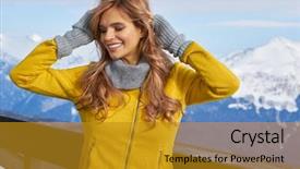  Presentation with mountains - Cool new slide deck with middle of the snowy mountain backdrop and a  colored foreground