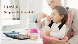  Presentation with baby food - Presentation design with middle of working day background and a  colored foreground