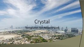  Presentation with dubai - Cool new slides with middleeast - aerial view of modern skyscrapers backdrop and a light blue colored foreground