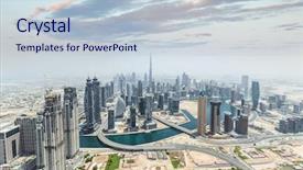  Presentation with dubai - Audience pleasing slide deck consisting of middleeast - aerial view of modern skyscrapers backdrop and a lemonade colored foreground