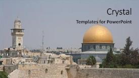  Presentation with jerusalem - Beautiful presentation design featuring middleeast - dome of the rock backdrop and a  colored foreground
