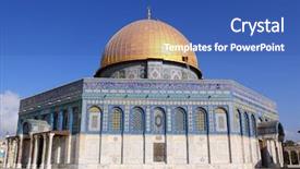  Presentation with jerusalem - Presentation theme enhanced with middleeast - dome of the rock background and a ocean colored foreground