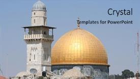  Presentation with jerusalem - Slide set having middleeast - dome of the rock background and a  colored foreground