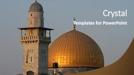 Presentation with jerusalem - Slide deck with middleeast - golden dome of the rock background and a gray colored foreground