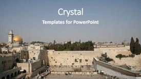  Presentation with rock wall - Presentation theme with middleeast - temple mount in jerusalem including background and a mint green colored foreground