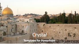  Presentation with rock wall - Beautiful presentation theme featuring middleeast - view of the temple mount backdrop and a coral colored foreground