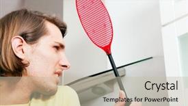  Presentation with hunting - Audience pleasing slides consisting of midge - man with a fly swat backdrop and a  colored foreground