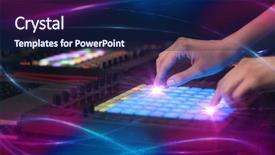  Presentation with controller - Colorful theme enhanced with midi controller with wave backdrop and a  colored foreground