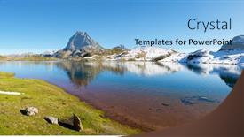  Presentation with lake - Audience pleasing presentation design consisting of midi-dossau-peak-and-gentau backdrop and a light blue colored foreground