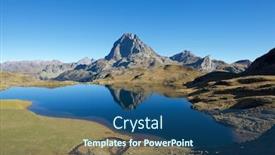  Presentation with national parks yosemite valley yosemite - Presentation design consisting of midi dossau peak reflected in gentau lake ossau valley pyrenees national park pyrenees france background and a ocean colored foreground