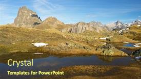  Presentation with lake - Colorful slides enhanced with midi-dossau-peak-reflected backdrop and a tawny brown colored foreground