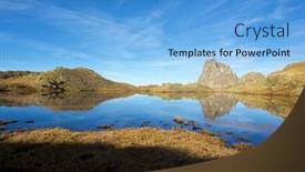  Presentation with lake - PPT theme having midi-dossau-peak-reflected background and a light blue colored foreground
