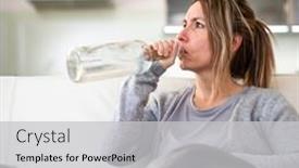  Presentation with alcohol - Presentation theme with midlle-aged-woman-at-home background and a  colored foreground