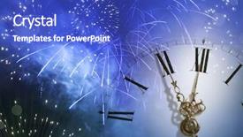  Presentation with clock countdown - Slide deck having midnight - fireworks and clock background and a cobalt blue colored foreground