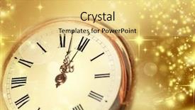  Presentation with snowflakes - Presentation design consisting of midnight - old golden clock background and a yellow colored foreground