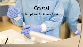  Presentation with medical analysis - Cool new theme with midsection detail of lab tech backdrop and a light blue colored foreground