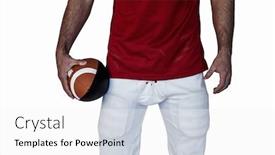  Presentation with rugby - Cool new theme with midsection of a rugby player holding ball against white background backdrop and a white colored foreground