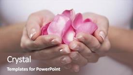  Presentation with holding hands - Slides with midsection of a woman holding background and a violet colored foreground