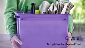  Presentation with recycling - Cool new theme with midsection-of-a-young-woman backdrop and a light blue colored foreground