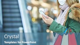  Presentation with mall - Amazing slides having midsection-of-adult-woman-shopping backdrop and a teal colored foreground