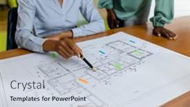  Presentation with architects - PPT theme consisting of midsection-of-african-american-female background and a lemonade colored foreground