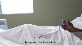  Presentation with african american patient - Presentation having midsection-of-african-american-male background and a light gray colored foreground