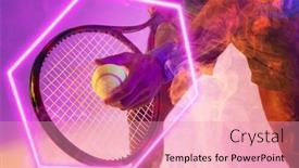  Presentation with hexagon - Slide set featuring midsection-of-african-american-male background and a  colored foreground