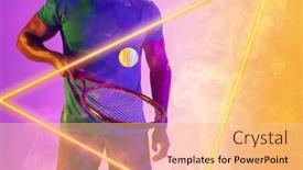  Presentation with triangle - Presentation theme with midsection-of-african-american-male background and a lemonade colored foreground