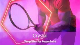  Presentation with hexagon - Theme featuring midsection-of-african-american-male background and a purple colored foreground