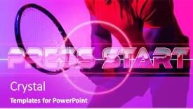  Presentation with press - PPT theme featuring midsection-of-african-american-male background and a purple colored foreground