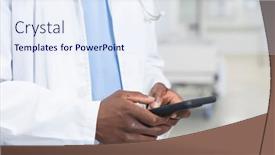  Presentation with hospital communication - Slides consisting of midsection-of-african-american-male background and a sky blue colored foreground