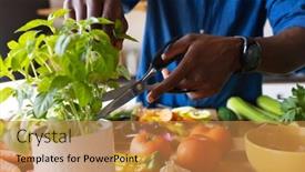  Presentation with american - Presentation design enhanced with midsection-of-african-american-man background and a coral colored foreground