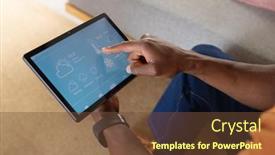  Presentation with forecast - Presentation theme having midsection-of-african-american-man background and a tawny brown colored foreground