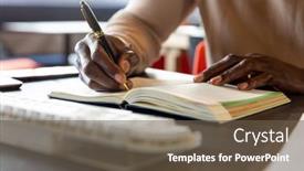  Presentation with african american business - Slide set featuring midsection-of-african-american-mature background and a tawny brown colored foreground