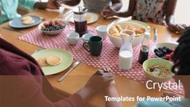  Presentation with family prayer - Presentation design having midsection-of-african-american-parents background and a tawny brown colored foreground
