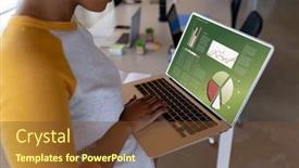  Presentation with african american business - PPT theme having midsection-of-african-american-woman background and a tawny brown colored foreground