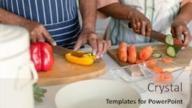  Presentation with senior couple - PPT theme featuring midsection-of-arfican-american-senior background and a  colored foreground