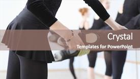  Presentation with ballet - Presentation theme featuring midsection of ballet teacher adjusting background and a coral colored foreground