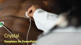  Presentation with african american patient - Slide deck enhanced with midsection-of-biracial-female-doctor background and a tawny brown colored foreground