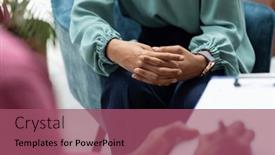  Presentation with african american patient - PPT theme with midsection-of-biracial-female-patient background and a violet colored foreground