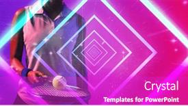  Presentation with female sport - Theme consisting of midsection-of-biracial-female-tennis background and a purple colored foreground